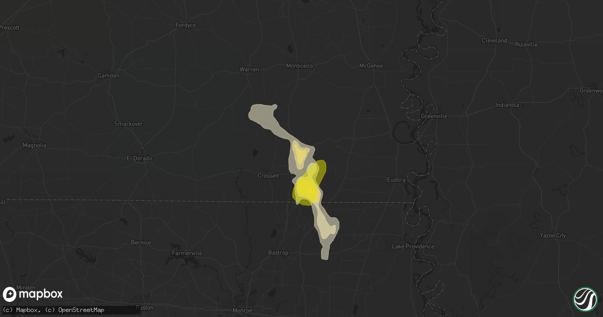 Hail map in Hamburg, AR on June 13, 2018