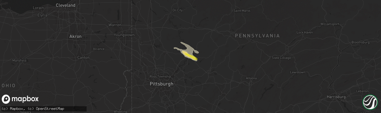 Hail map in Kittanning, PA on June 13, 2018