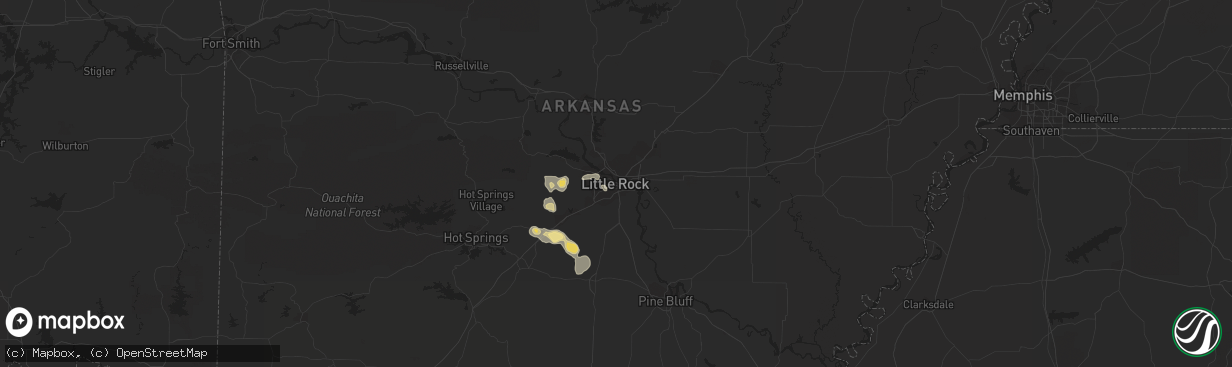 Hail map in Little Rock, AR on June 13, 2018