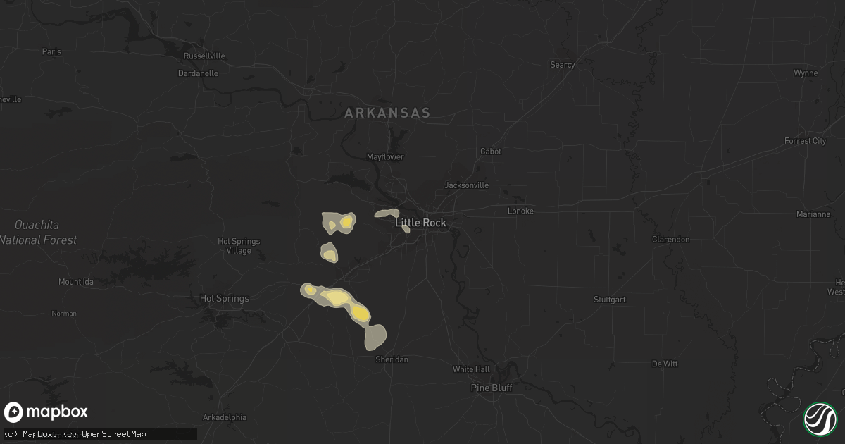 Hail map in Little Rock, AR on June 13, 2018