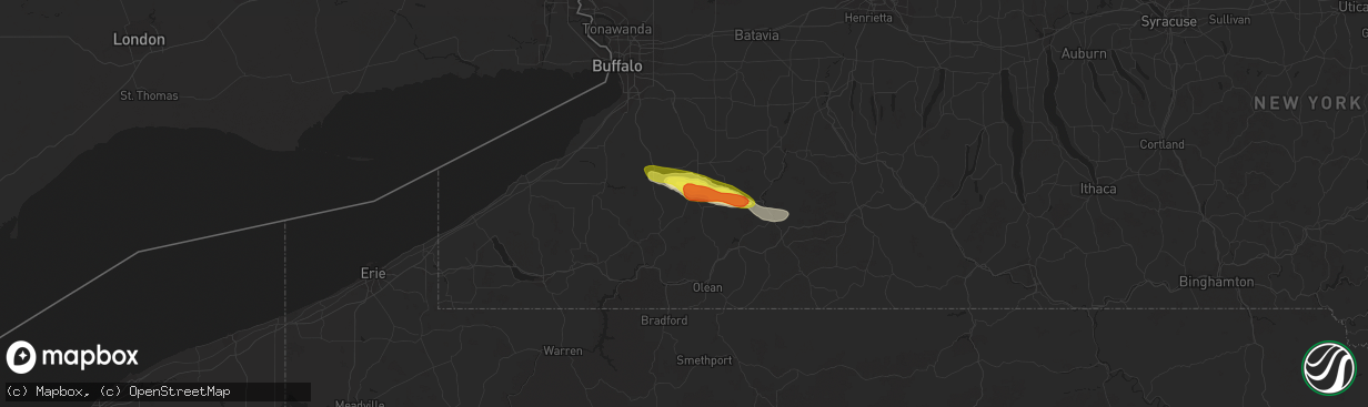 Hail map in Machias, NY on June 13, 2018