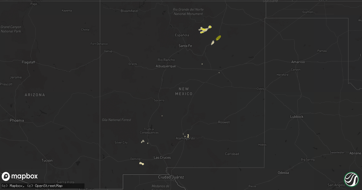 Hail map in New Mexico on June 13, 2018