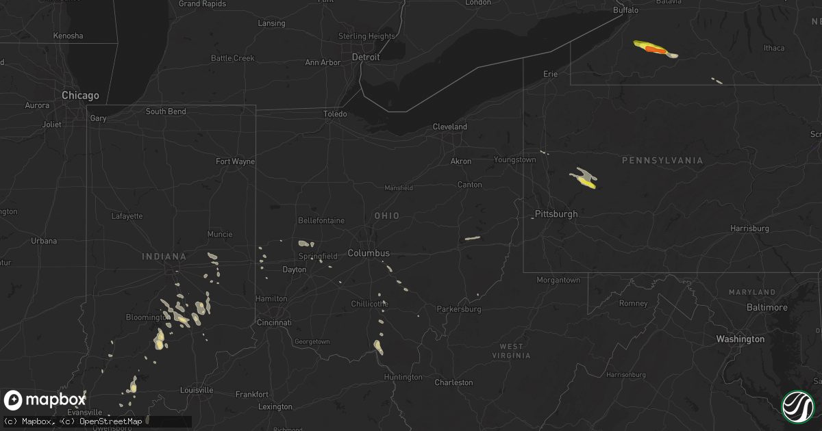 Hail map in Ohio on June 13, 2018