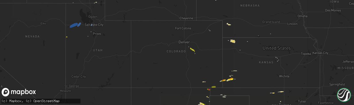 Hail map in Colorado on June 13, 2019