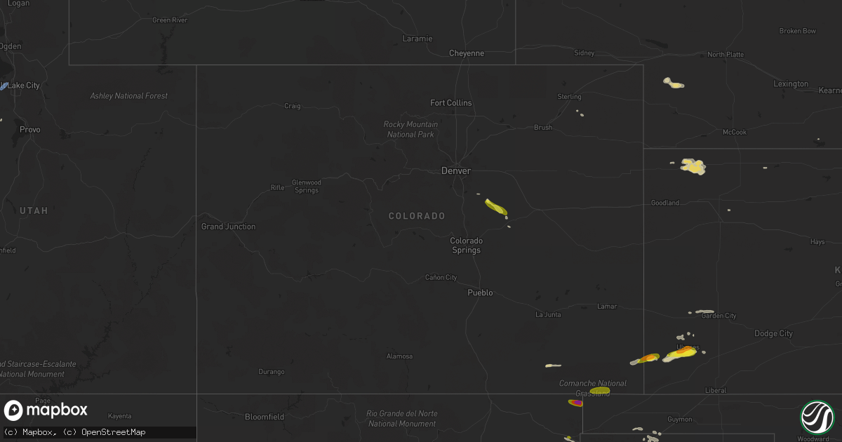 Hail map in Colorado on June 13, 2019