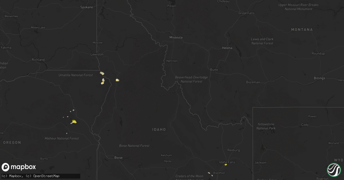 Hail map in Idaho on June 13, 2019