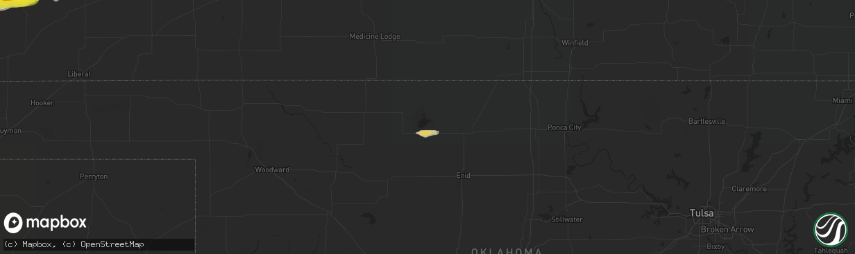 Hail map in Jet, OK on June 13, 2019