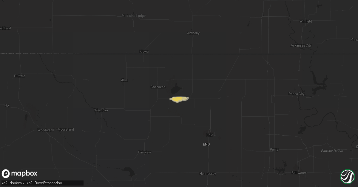 Hail map in Jet, OK on June 13, 2019