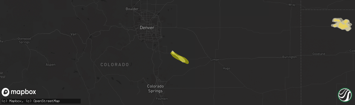 Hail map in Kiowa, CO on June 13, 2019