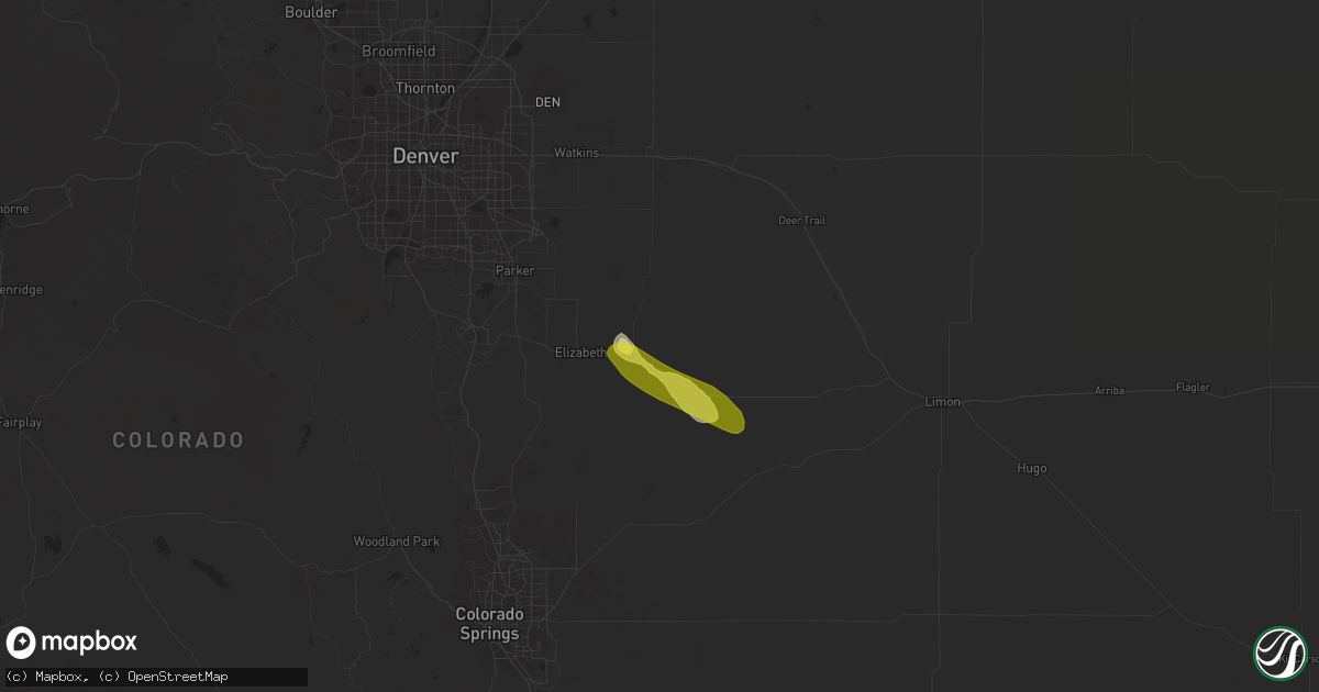 Hail map in Kiowa, CO on June 13, 2019