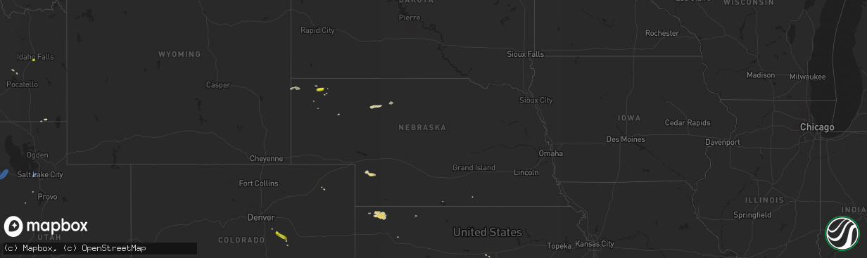 Hail map in Nebraska on June 13, 2019