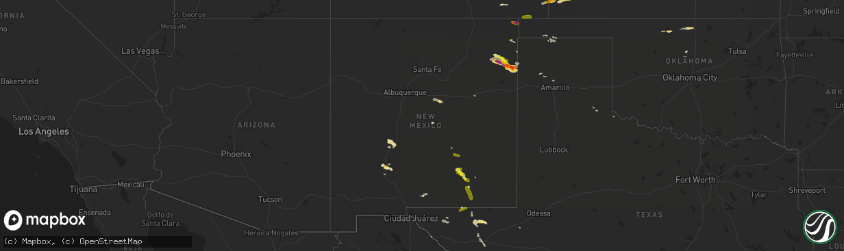 Hail map in New Mexico on June 13, 2019