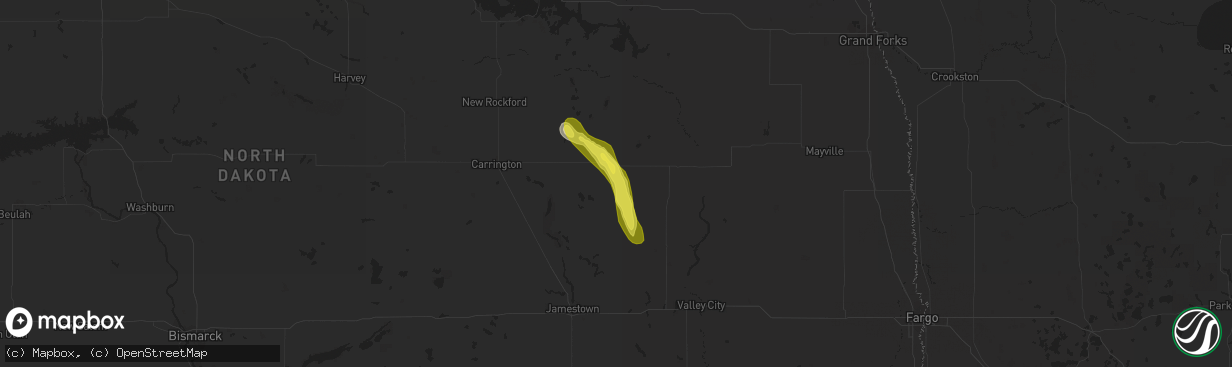 Hail map in Sutton, ND on June 13, 2019