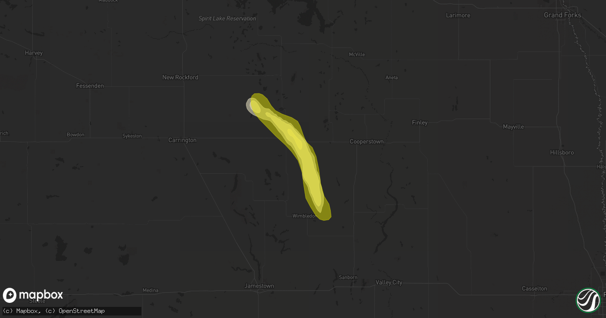 Hail map in Sutton, ND on June 13, 2019