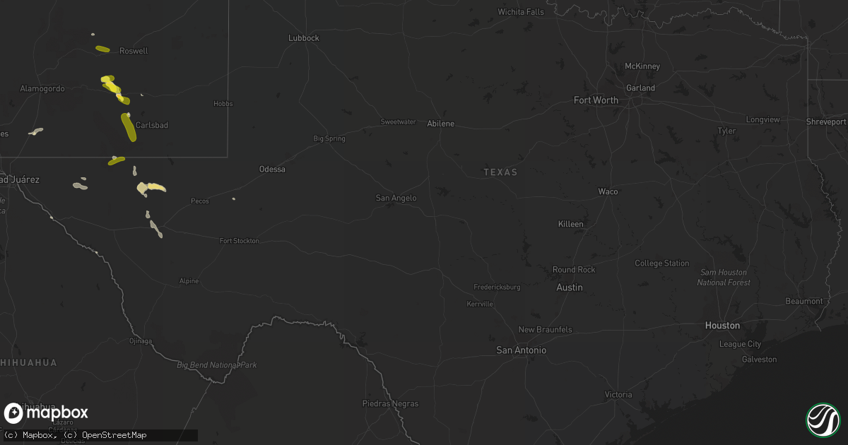 Hail map in Texas on June 13, 2019