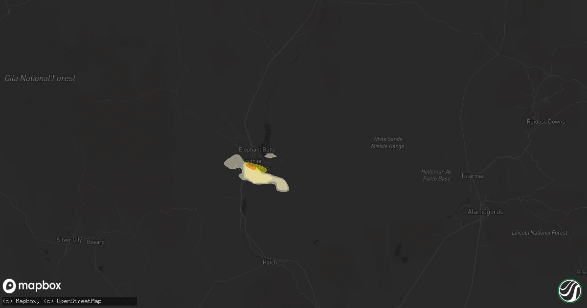 Hail map in Truth Or Consequences, NM on June 13, 2019