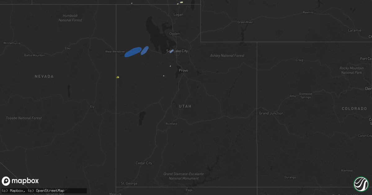Hail map in Utah on June 13, 2019