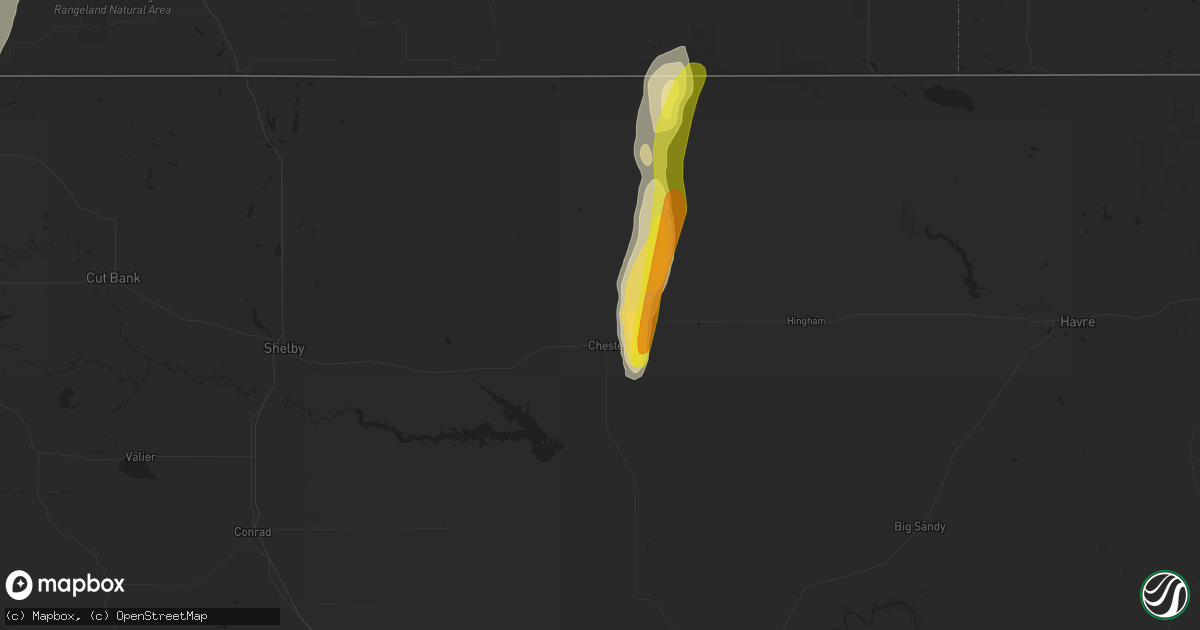 Hail map in Chester, MT on June 13, 2020
