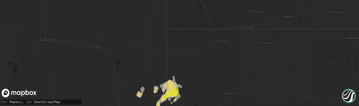 Hail map in Harrison, NE on June 13, 2020