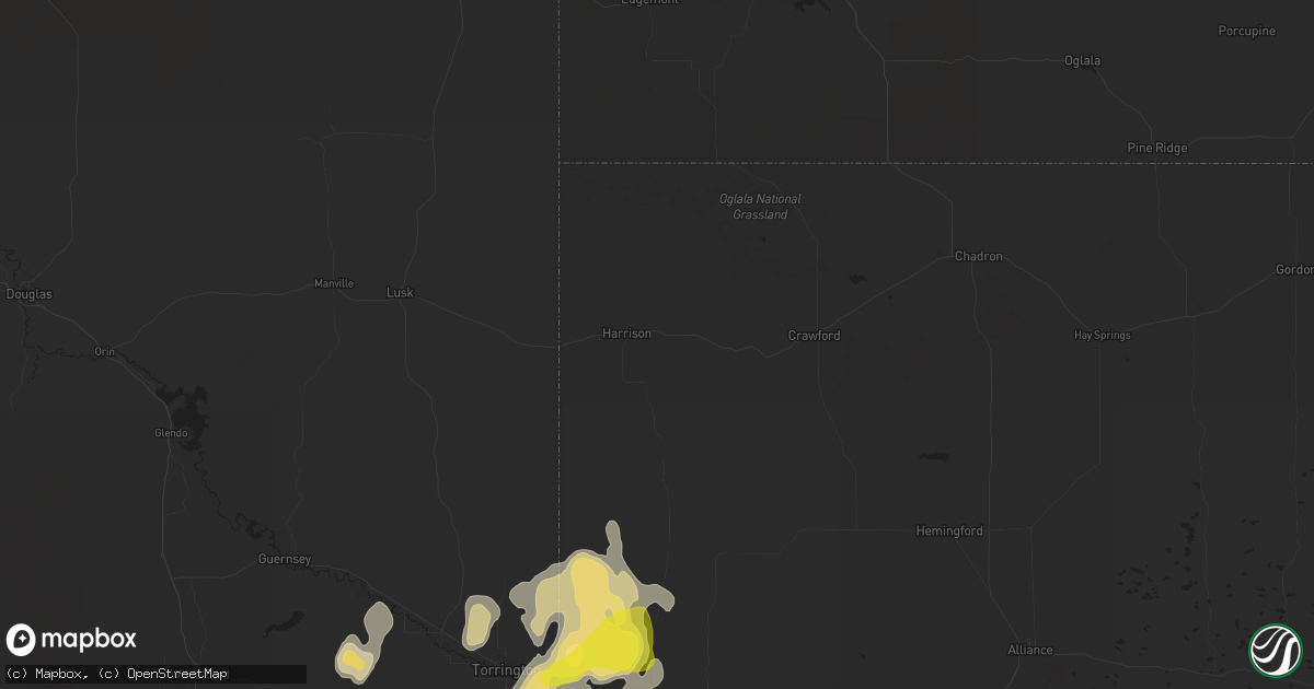 Hail map in Harrison, NE on June 13, 2020