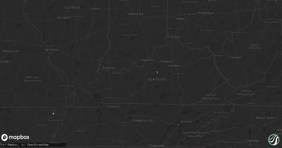 Hail map in Kentucky on June 13, 2020