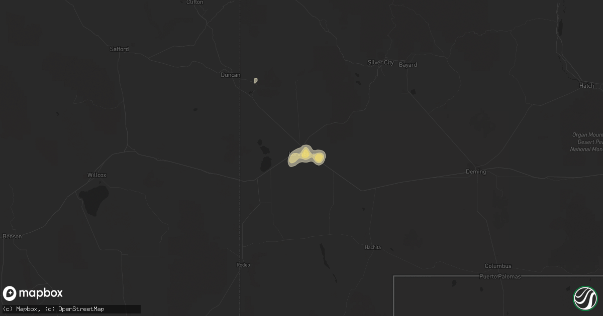 Hail map in Lordsburg, NM on June 13, 2020