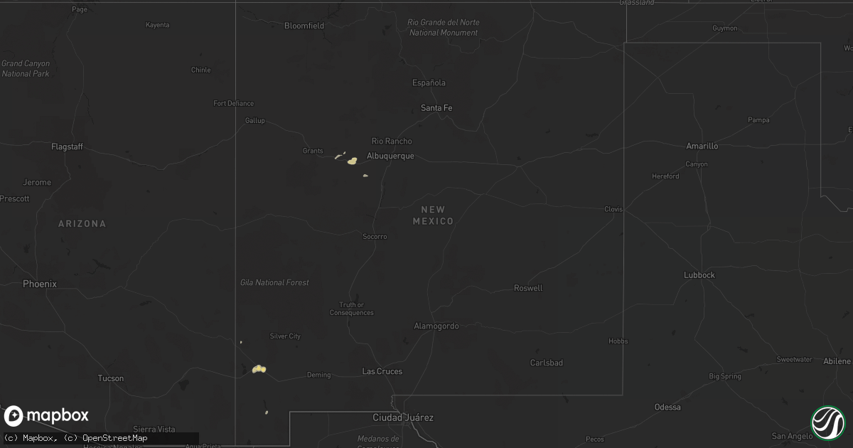 Hail map in New Mexico on June 13, 2020