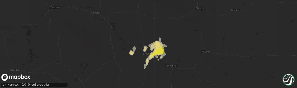 Hail map in Torrington, WY on June 13, 2020