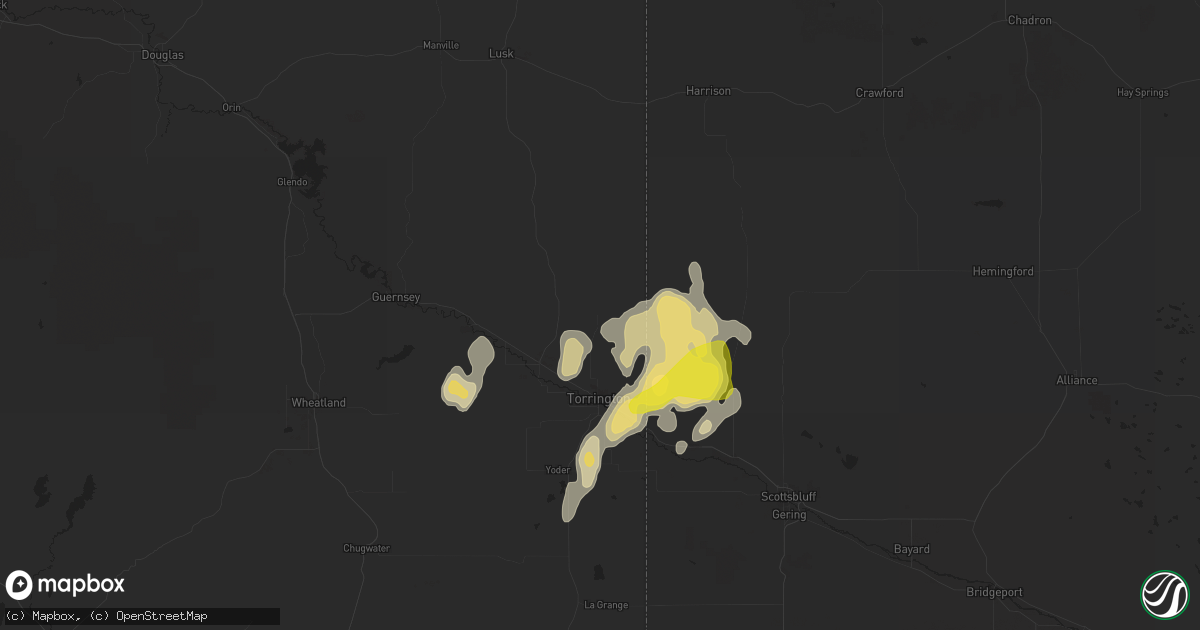 Hail map in Torrington, WY on June 13, 2020
