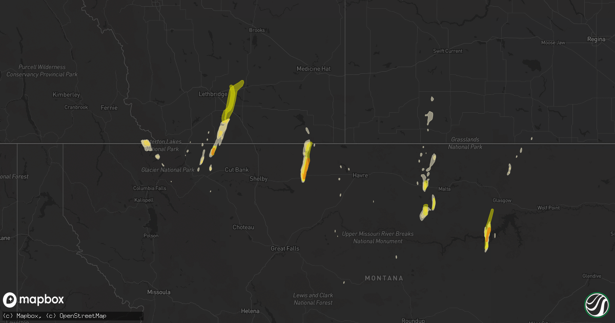 Hail map on June 13, 2020