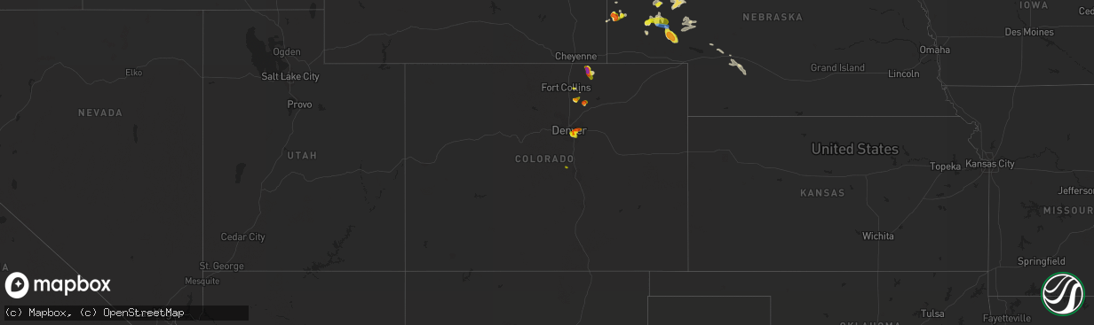 Hail map in Colorado on June 13, 2021