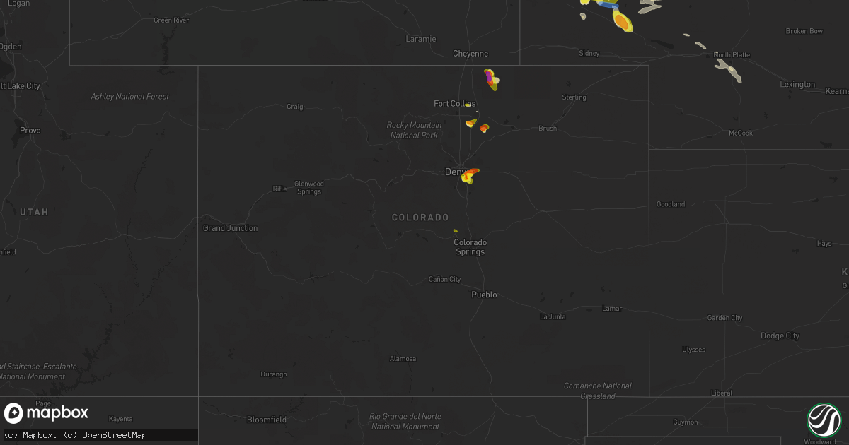 Hail map in Colorado on June 13, 2021