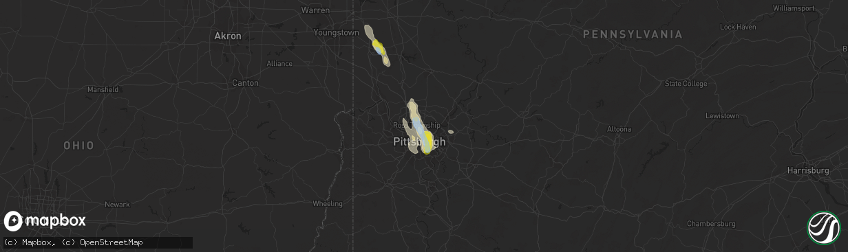 Hail map in Glenshaw, PA on June 13, 2021