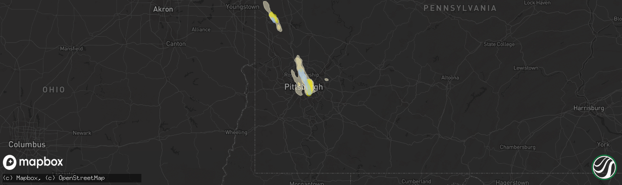 Hail map in Homestead, PA on June 13, 2021