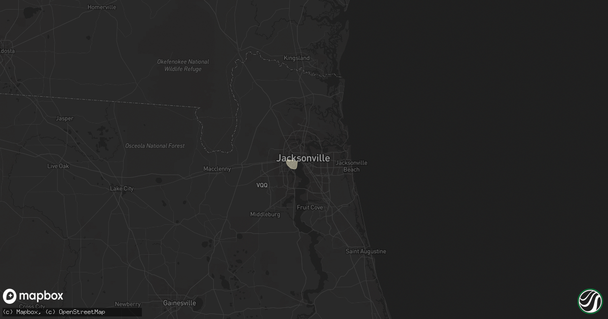 Hail map in Jacksonville, FL on June 13, 2021