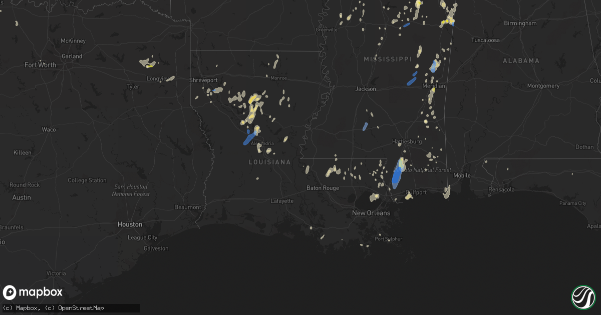 Hail map in Louisiana on June 13, 2021