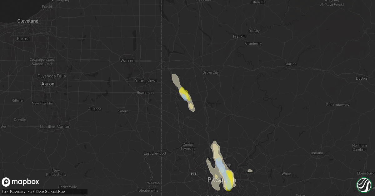 Hail map in New Castle, PA on June 13, 2021