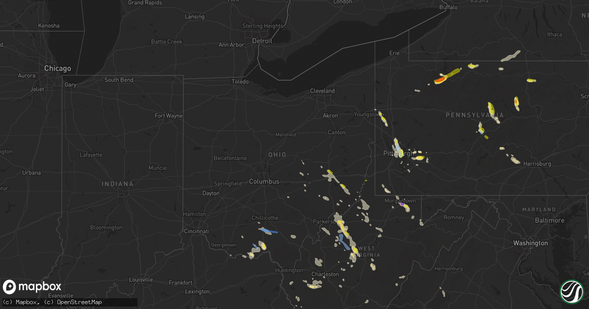 Hail map in Ohio on June 13, 2021