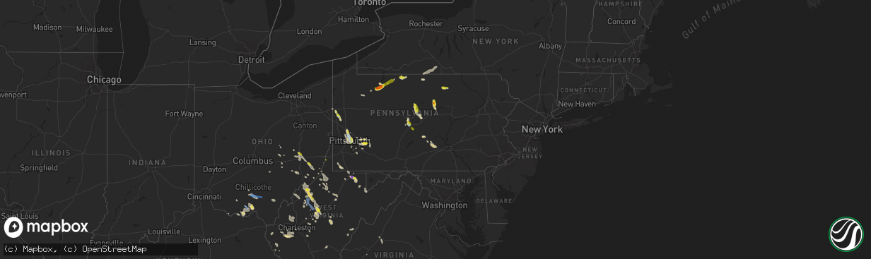 Hail map in Pennsylvania on June 13, 2021