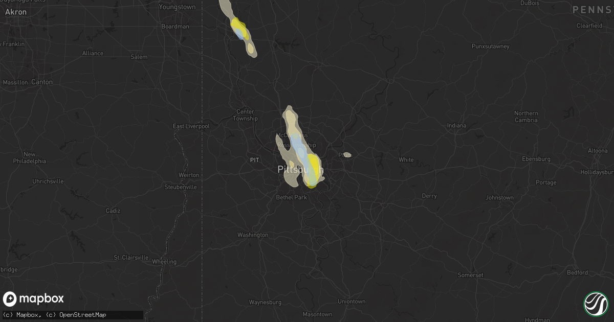 Hail map in Pittsburgh, PA on June 13, 2021