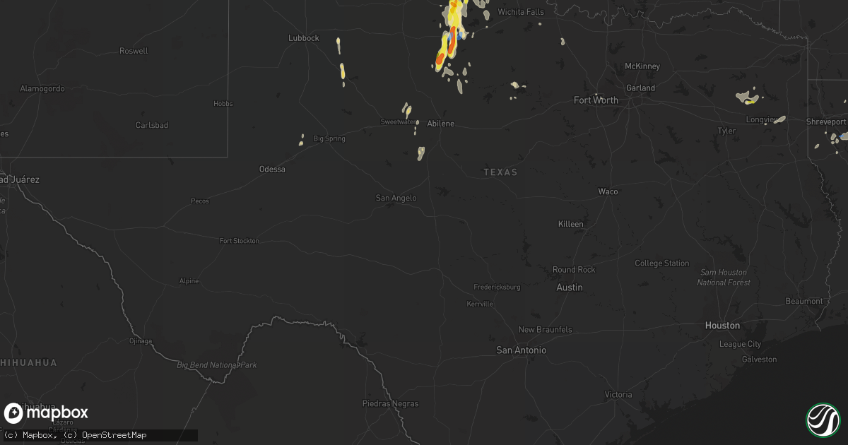 Hail map in Texas on June 13, 2021