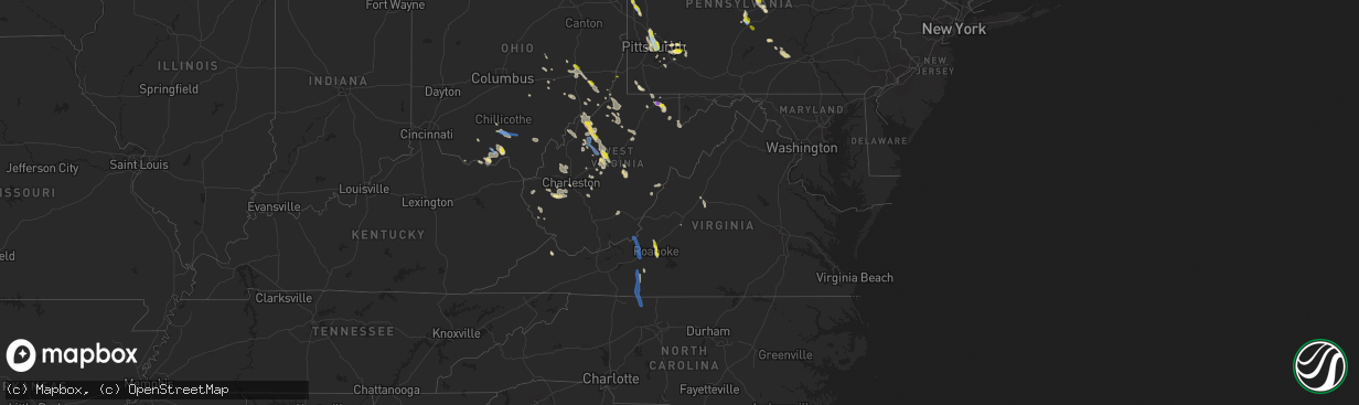 Hail map in Virginia on June 13, 2021