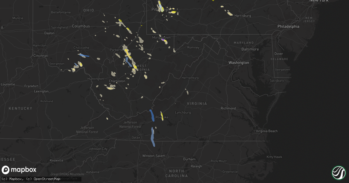 Hail map in Virginia on June 13, 2021