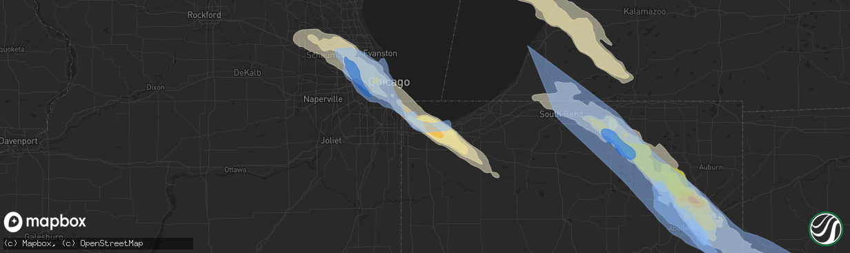 Hail map in Gary, IN on June 13, 2022