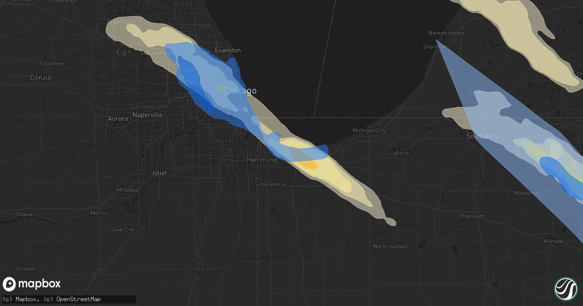 Hail map in Gary, IN on June 13, 2022