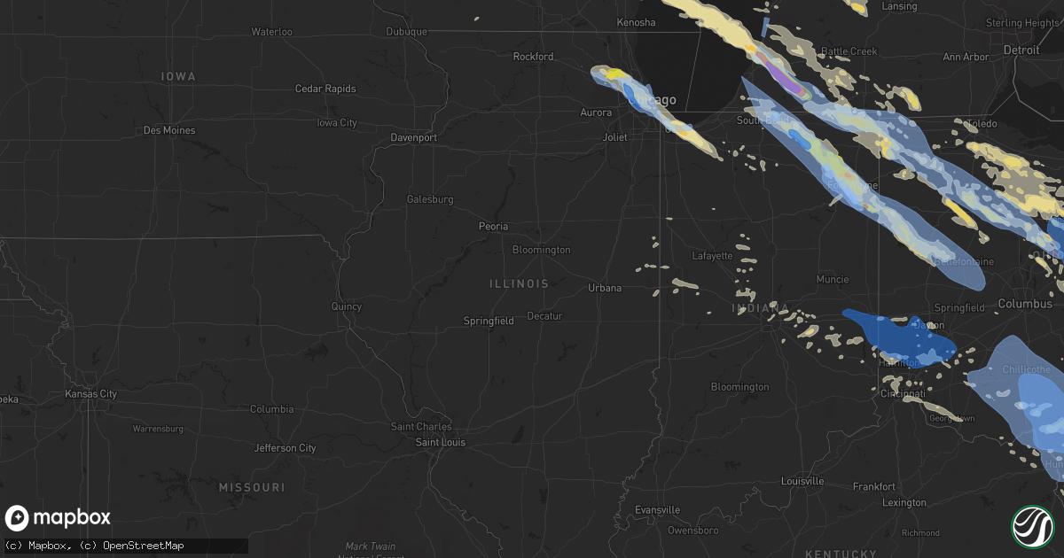 Hail map in Illinois on June 13, 2022
