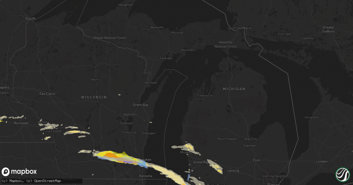 Hail map in Michigan on June 13, 2022