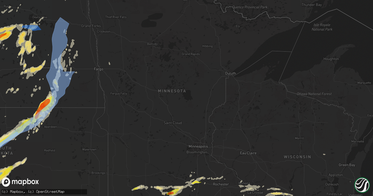 Hail map in Minnesota on June 13, 2022