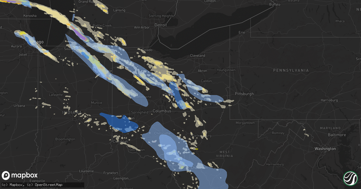 Hail map in Ohio on June 13, 2022