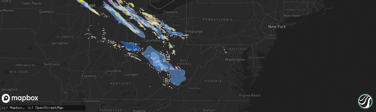 Hail map in West Virginia on June 13, 2022